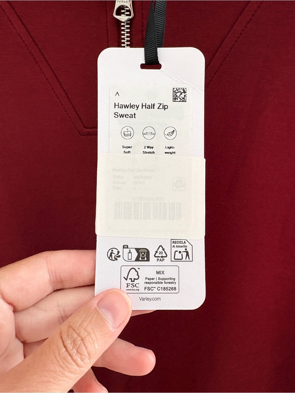 NWT Varley Hawley Half-Zip Pullover in New Maroon - Picture 5 of 14